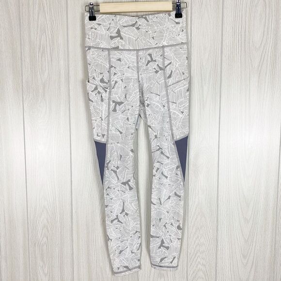 Athleta | Silver Grey Palm All In 7/8 Leggings Size XSmall - Picture 1 of 10
